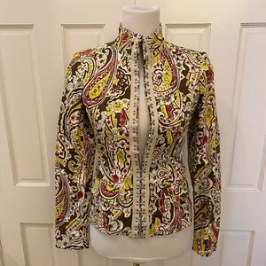 Etcetera Paisley Print Jacket EyeletDetailing Sz 2
